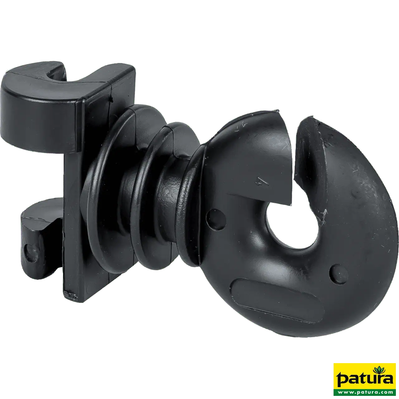 Zusatzisolator für Federstahlpfähle oval, für Breitband bis 12,5 mm und Litze, schwarz, 25 Stk