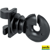 Zusatzisolator für Federstahlpfähle oval, für Breitband bis 12,5 mm und Litze, schwarz, 25 Stk