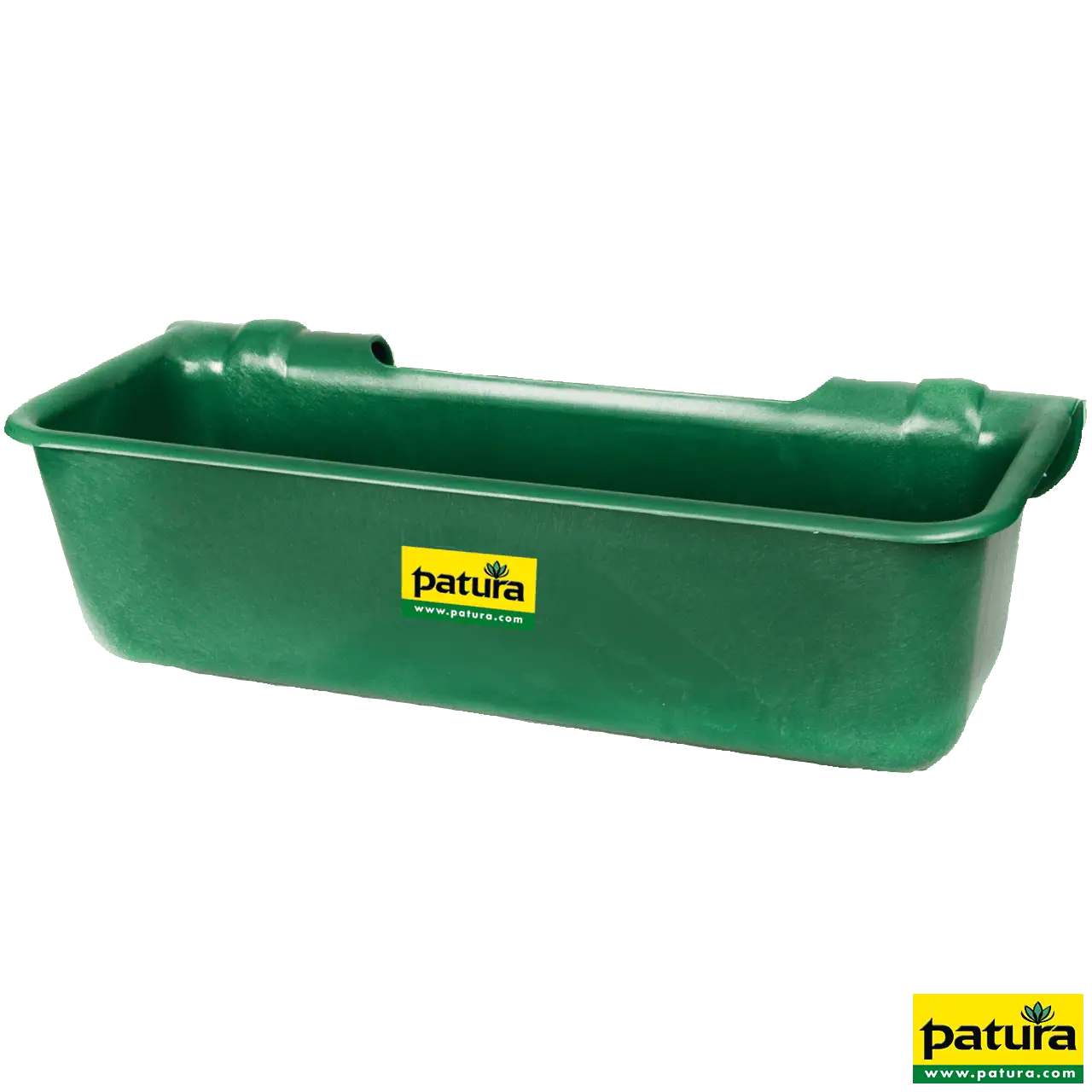 Kunststoff-Langtrog, 32 l, grün, zum Einhängen, Länge 80 cm, für Rohre bis Ø 2"