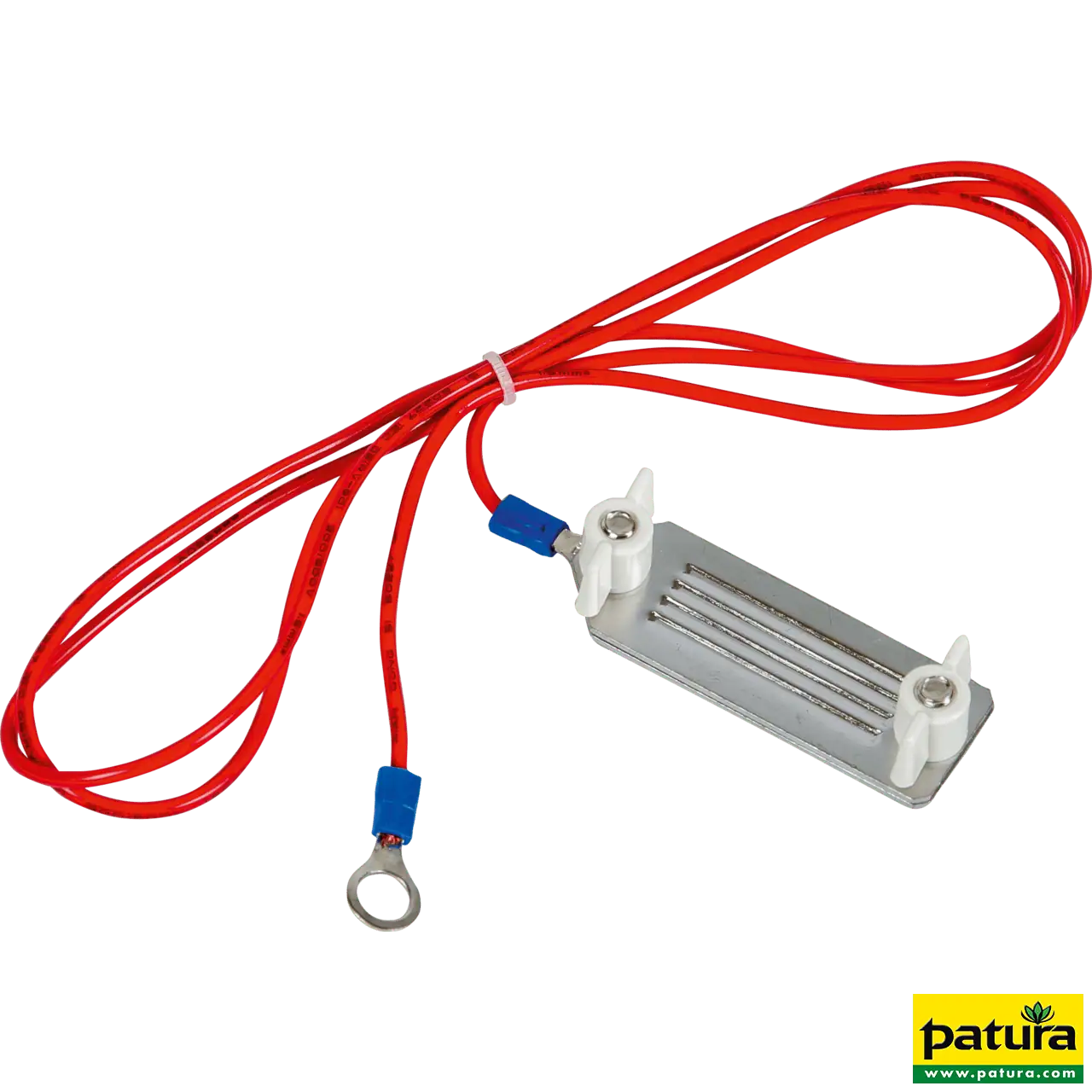 Zaunanschlußkabel B-Band Edelstahlklemmplatten 40mm, 8 mm Ringöse