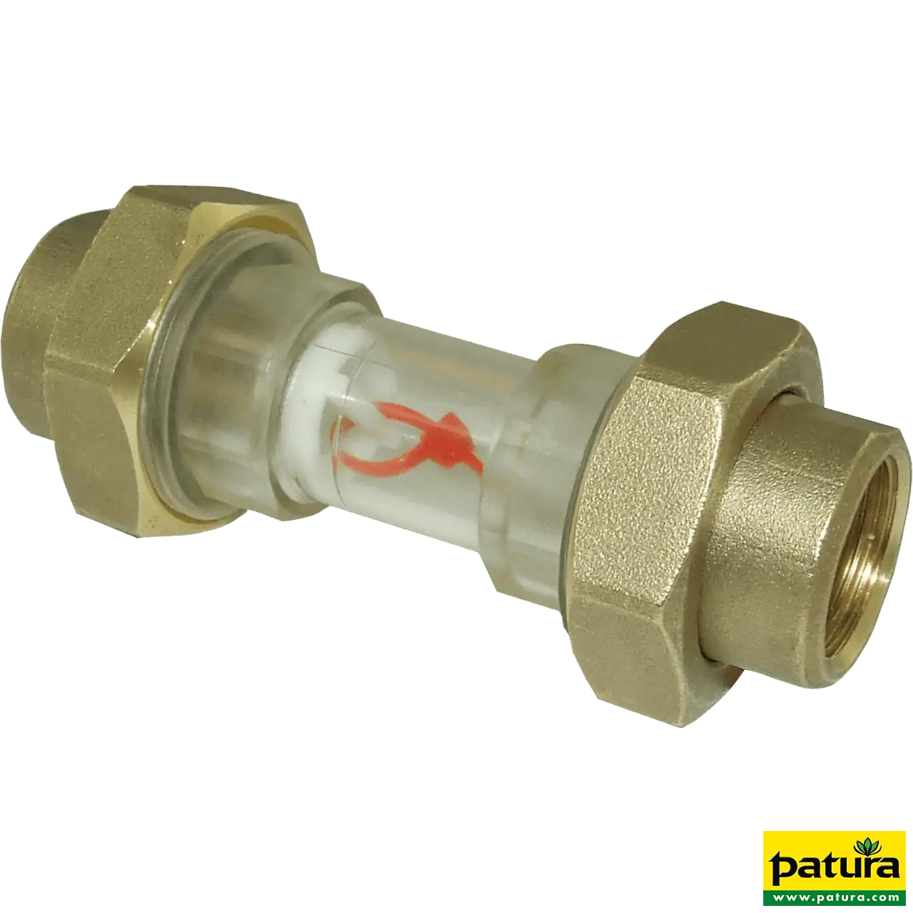 Durchflussanzeige, Anschluss 3/4", Schauglas mit Fahne