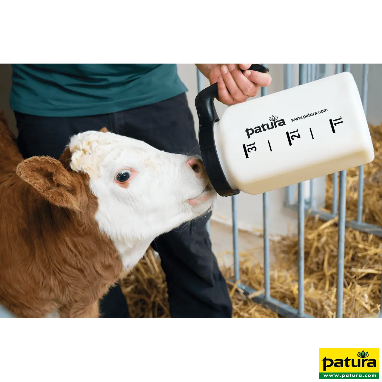 Kälber-Tränkeflasche Profi 3 Liter inkl. Sauger weich und 1-Click-Ventil