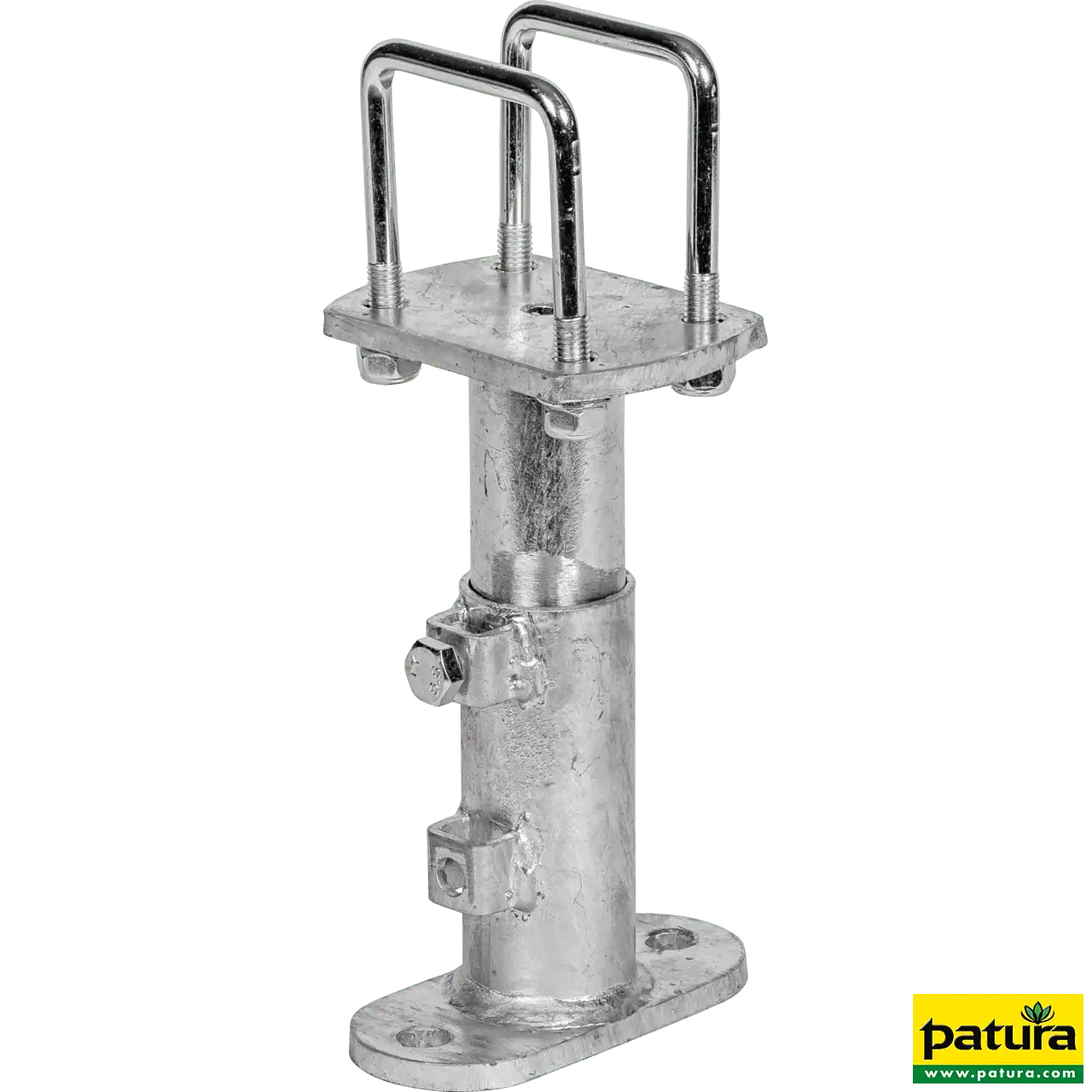 Mittelstütze für Schwedenfressgitter, mit Bodenplatte, Höhe 16 cm