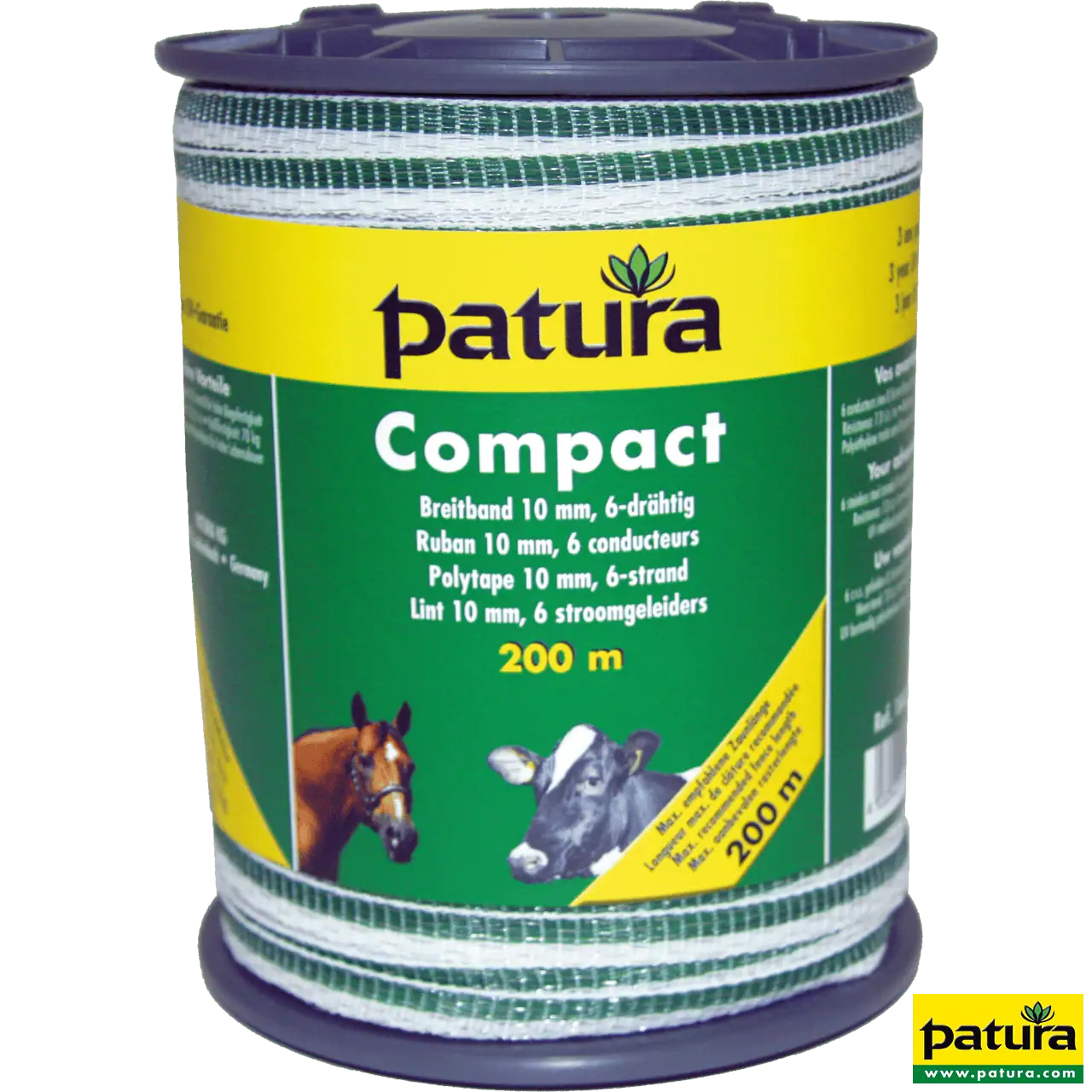 Compact Breitband 10 mm, 200 m Rolle 6 Niro 0,16 mm, weiss-grün