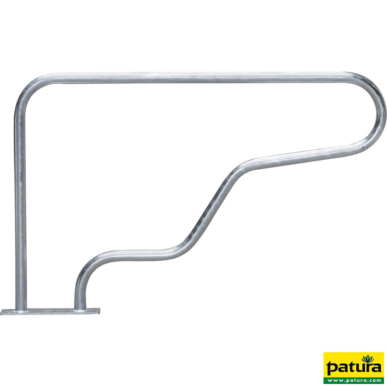 Liegeboxenbügel Classic, d=48,3 mm mit Bodenplatte, L=1,50 m, H=0,96 m