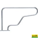 Liegeboxenbügel Classic, d=48,3 mm mit Bodenplatte, L=1,50 m, H=0,96 m