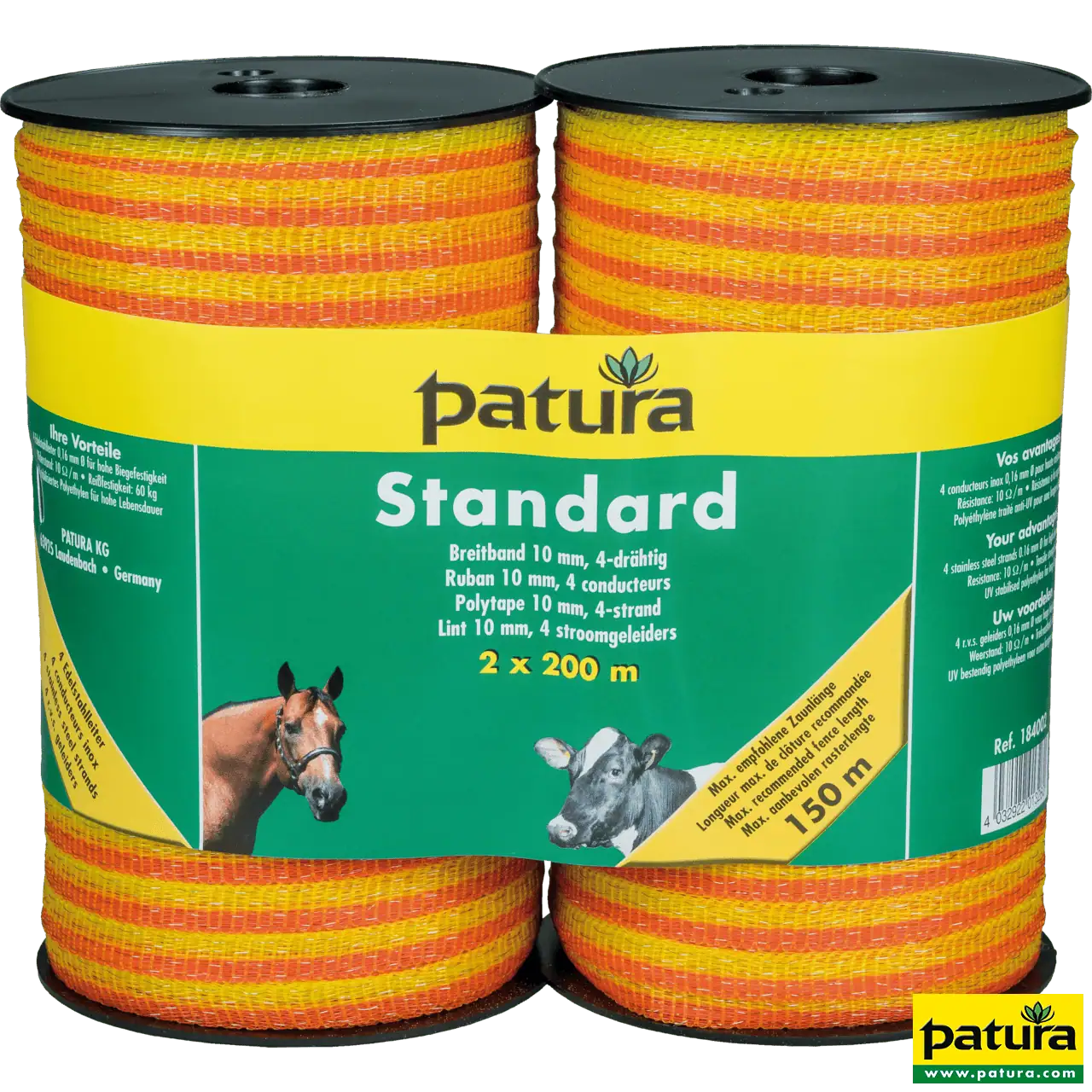 Standard Breitband 10mm, 4 Niro 0,16mm, gelb-orange, 2x200 m Rolle, Doppelpack