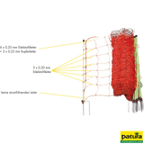 Elektrozaunnetz mit Erdleiter, 106 cm hoch, Doppelspitze, orange, 50 m