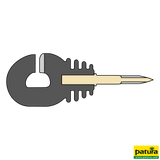 Super-Ringisolator mit Holzgewinde, schwarz, 6 mm Schaft (25 Stück / Pack)