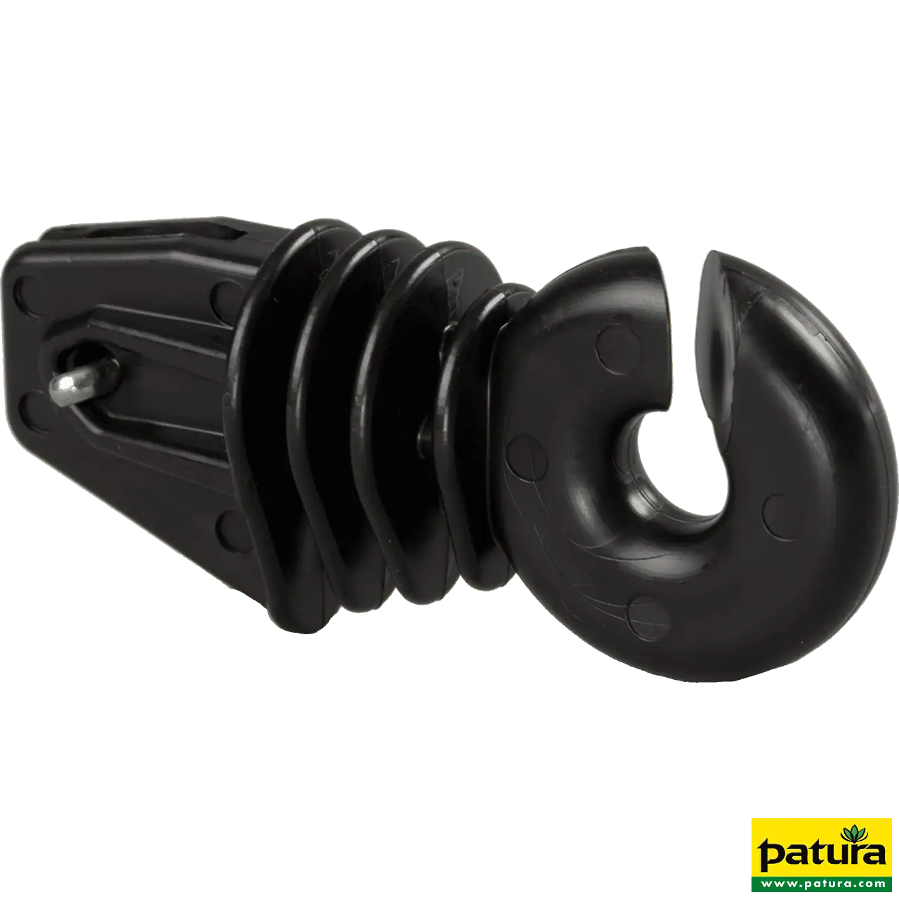 Ringisolator mit Splint, schwarz, für Winkelstahlpfähle (25 Stück / Pack)