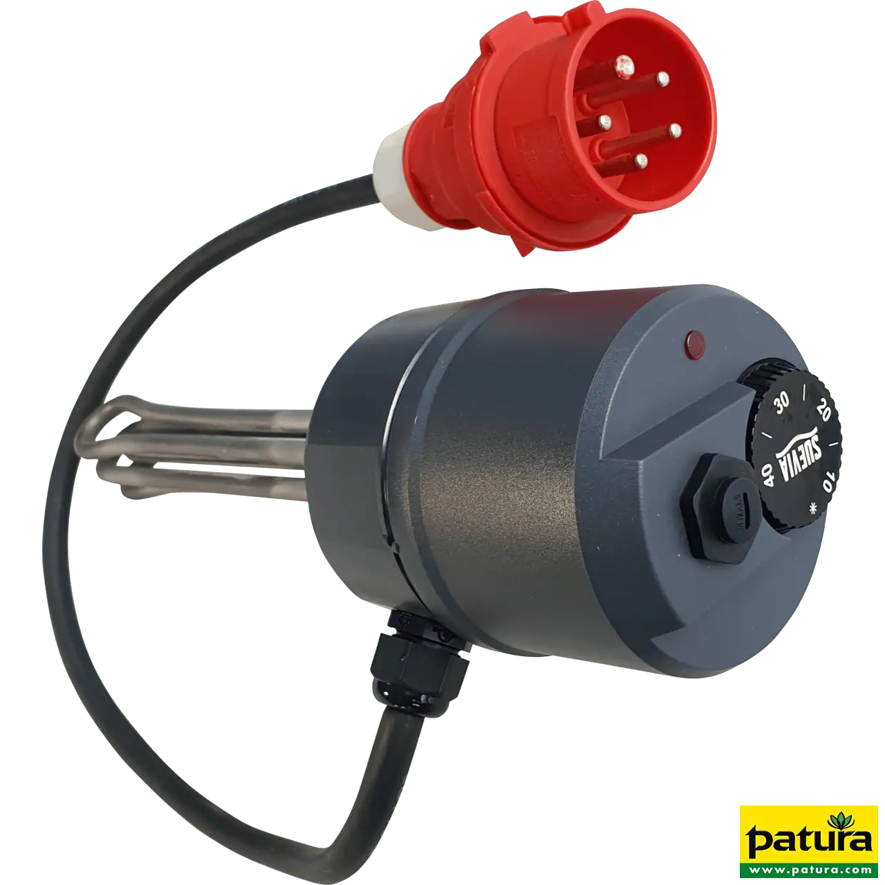 Einschraubheizkörper 3000 W, für Umlaufheizung Modell 300, 400 V, CEE-Stecker, Thermostat