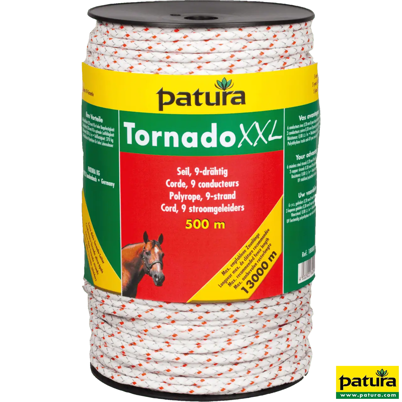 Tornado XXL Seil, 500 m Rolle, 6 Niro 0,20 mm, 3 Cu 0,30 mm, weiß-rot