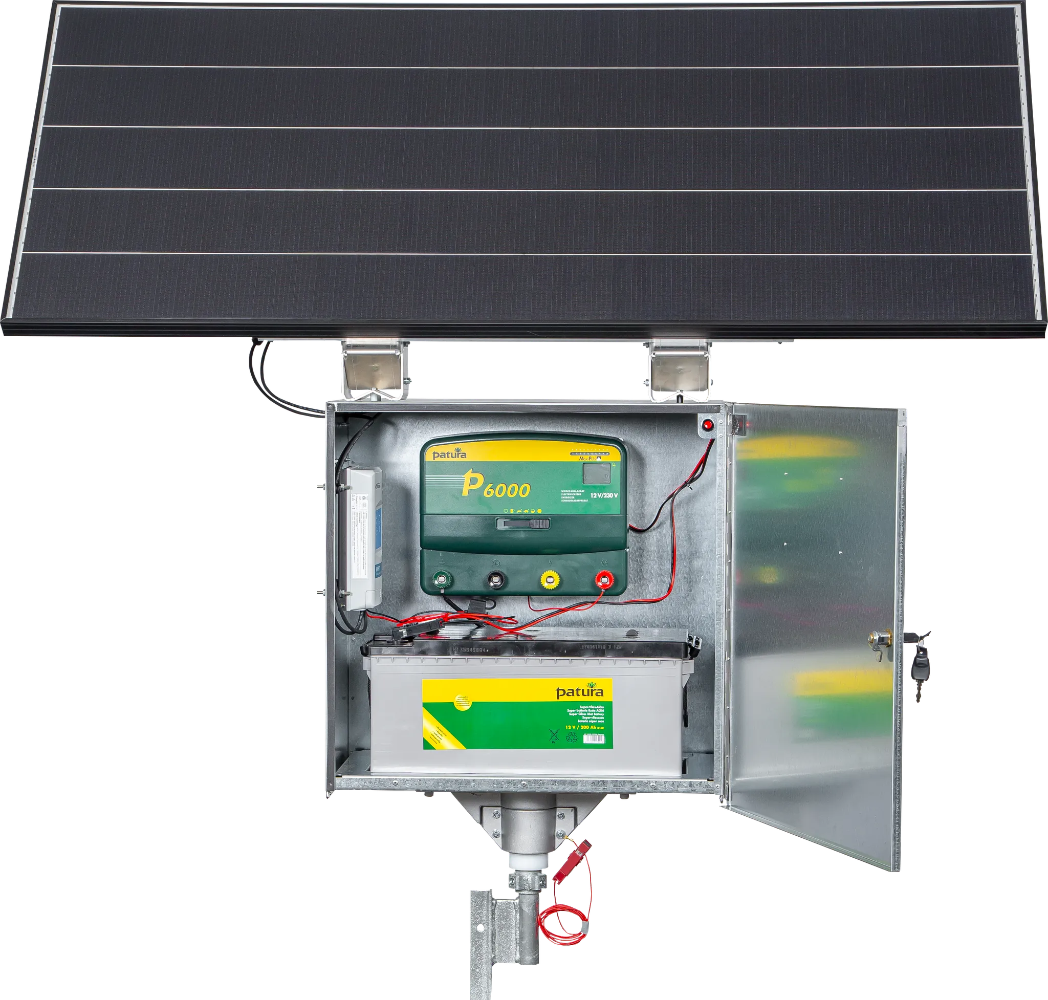 P6000, mit Sicherheitsbox XL, 200 W Solarmodul, 200 Ah Super-Vlies-Akku,