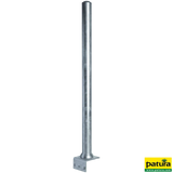 Pfosten, Ø 102 mm, 1,65 m, Wanddicke 4,0 mm, abgewinkelte Bodenplatte 200 x 200 x 8 mm
