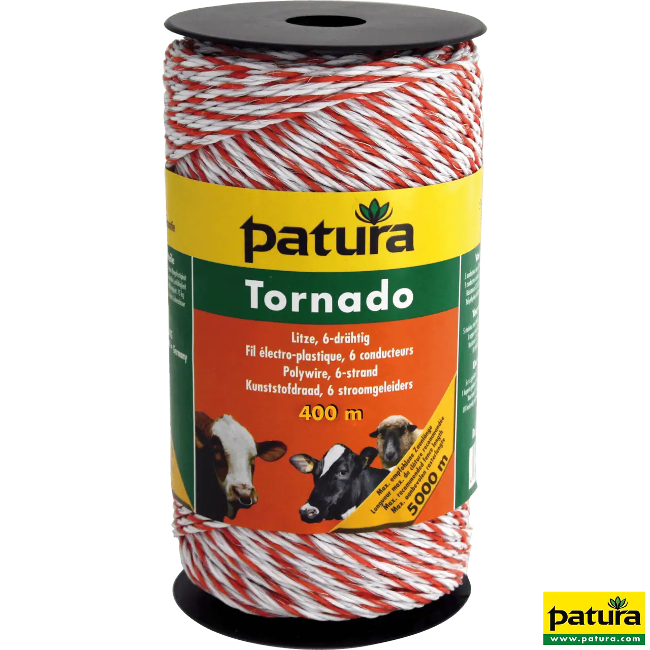 Tornado Litze, 400 m Rolle, weiss-orange 5 Niro 0,20 mm, 1 Cu 0,30 mm