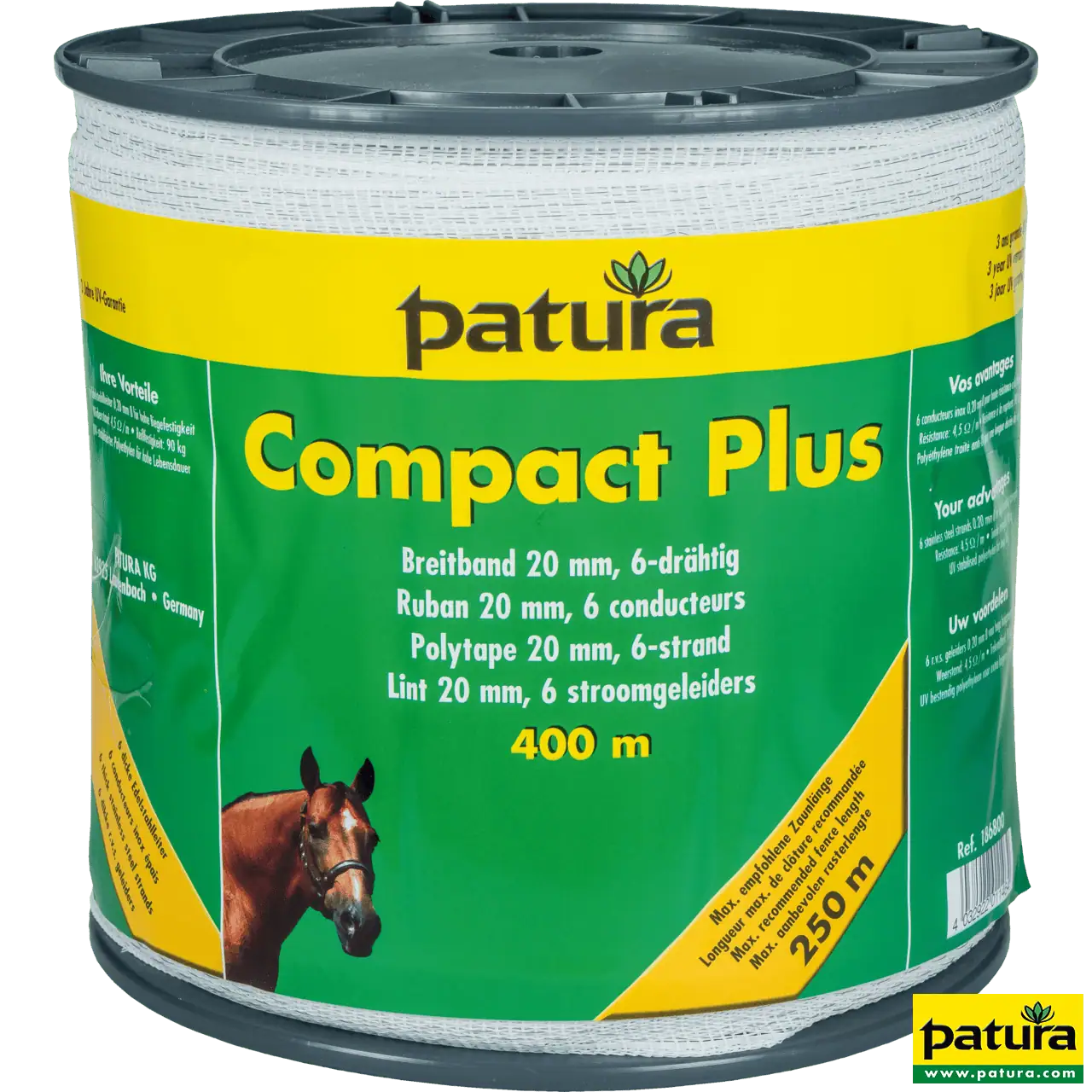 Compact Plus Breitband 20mm, 400 m Rolle 6 Niro 0,20 mm, weiss