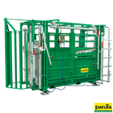 Behandlungsstand A6000, Heckschiebetür, Fangkorb 2-flügelig, stufenlose Halsfangvorrichtung, 3,2 m x 1,3 m x 2,05 m, 661 kg