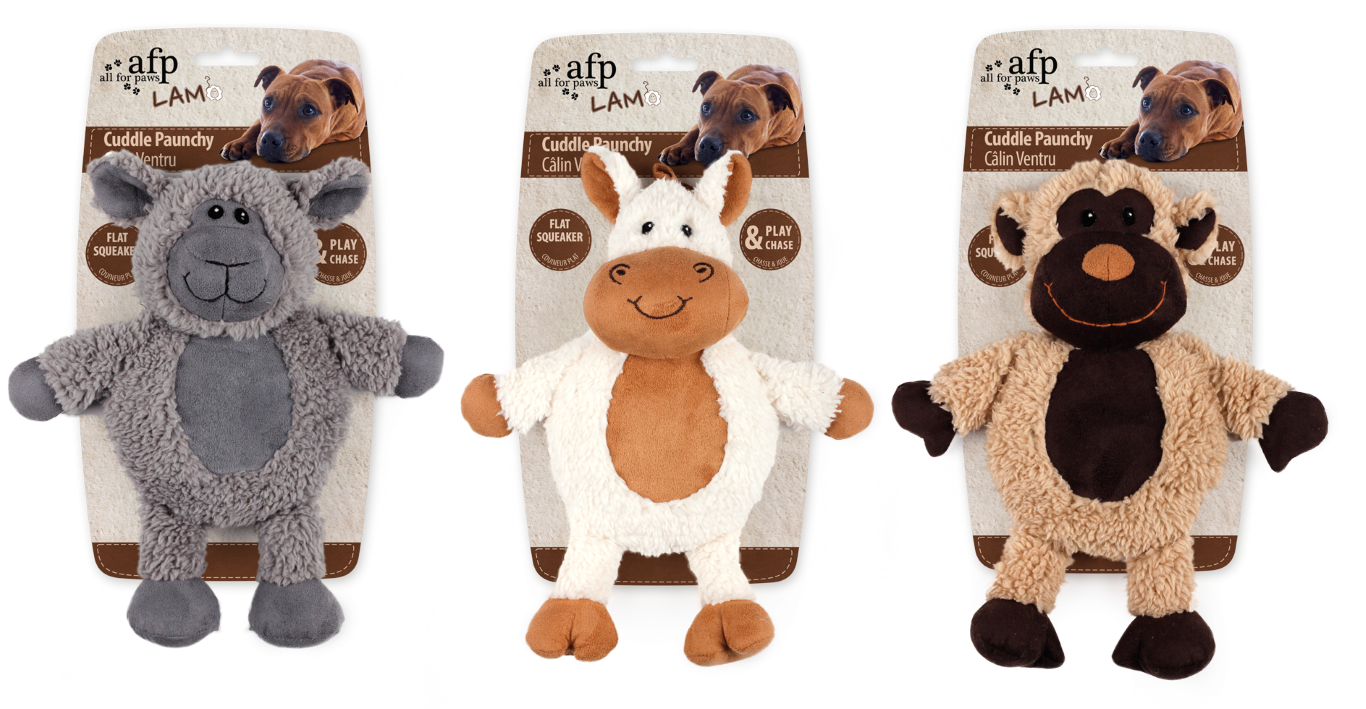 AFP Hundespielzeug, Faux Fleece, mit Quietscher, 30 x 24,5 x 8,5 cm