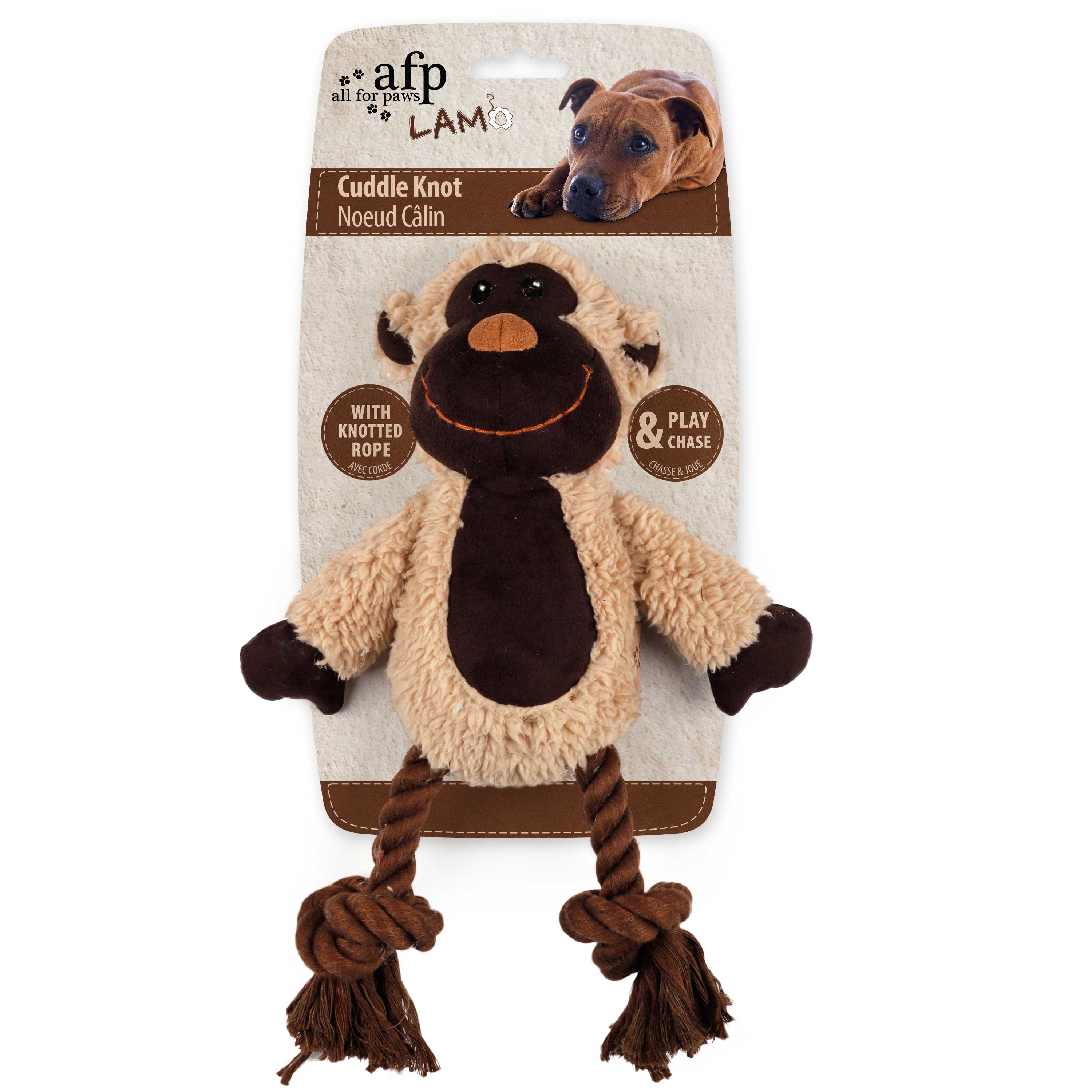 AFP Hundespielzeug, Lambswool, Seil, Quietscher, 31 x 22,5 x 7,5 cm