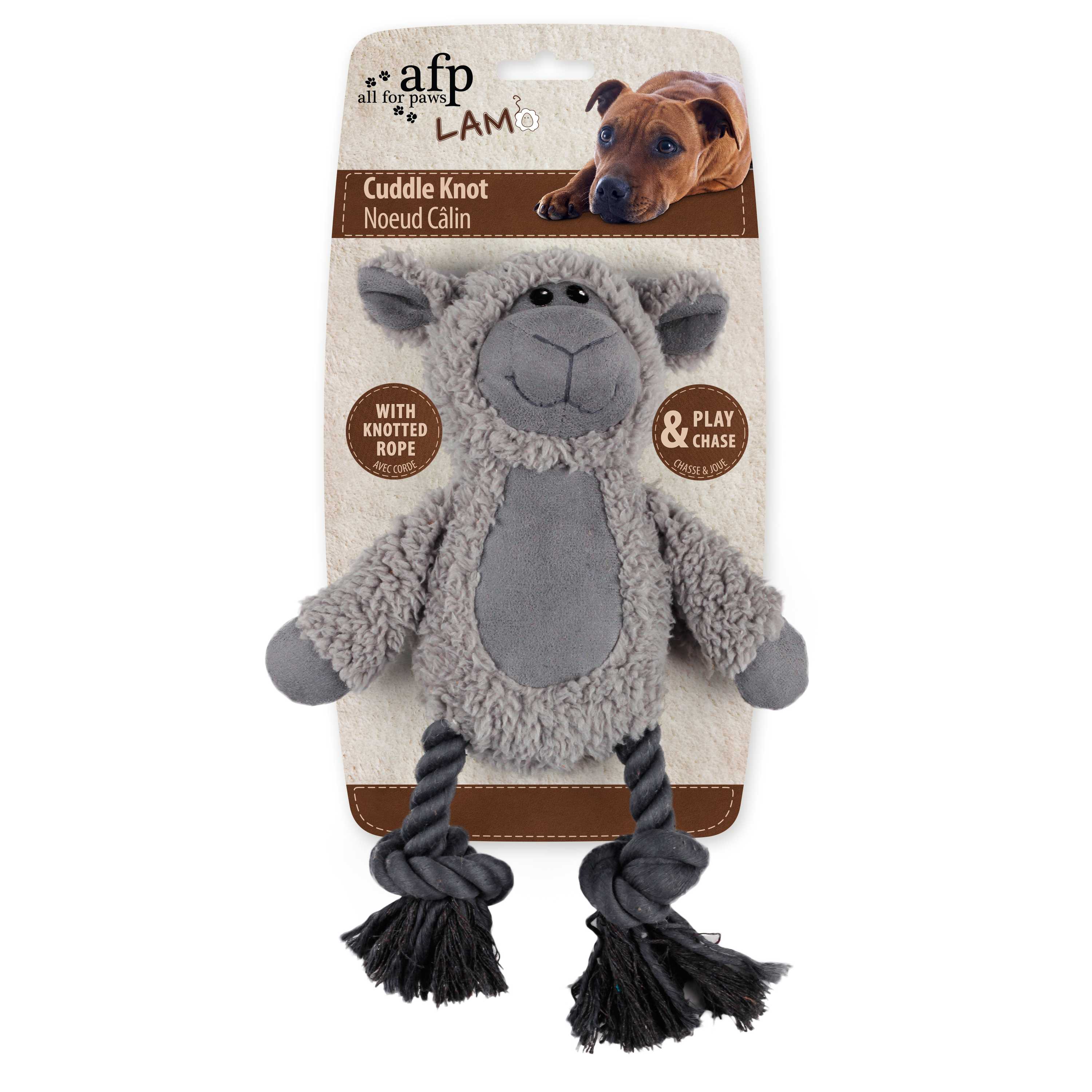 AFP Hundespielzeug, Lambswool, Seil, Quietscher, 31 x 22,5 x 7,5 cm