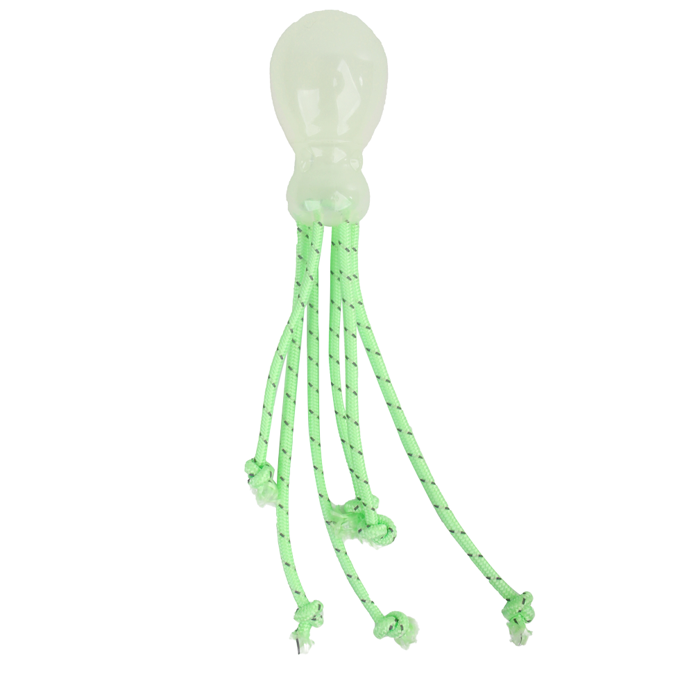 AFP Hundespielzeug, leuchtend, Oktopus, mit Seil, L, 32 cm