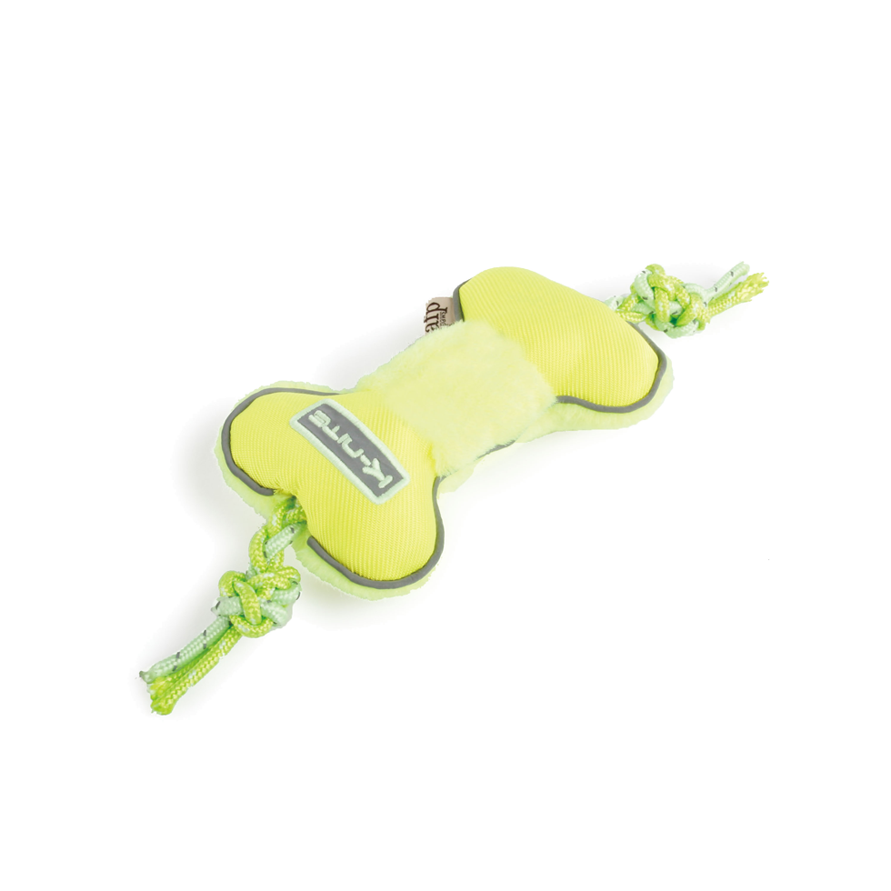 AFP Hundespielzeug, Rope Bone, leuchtet im Dunkeln, mit Quietscher, 30 x 15 cm