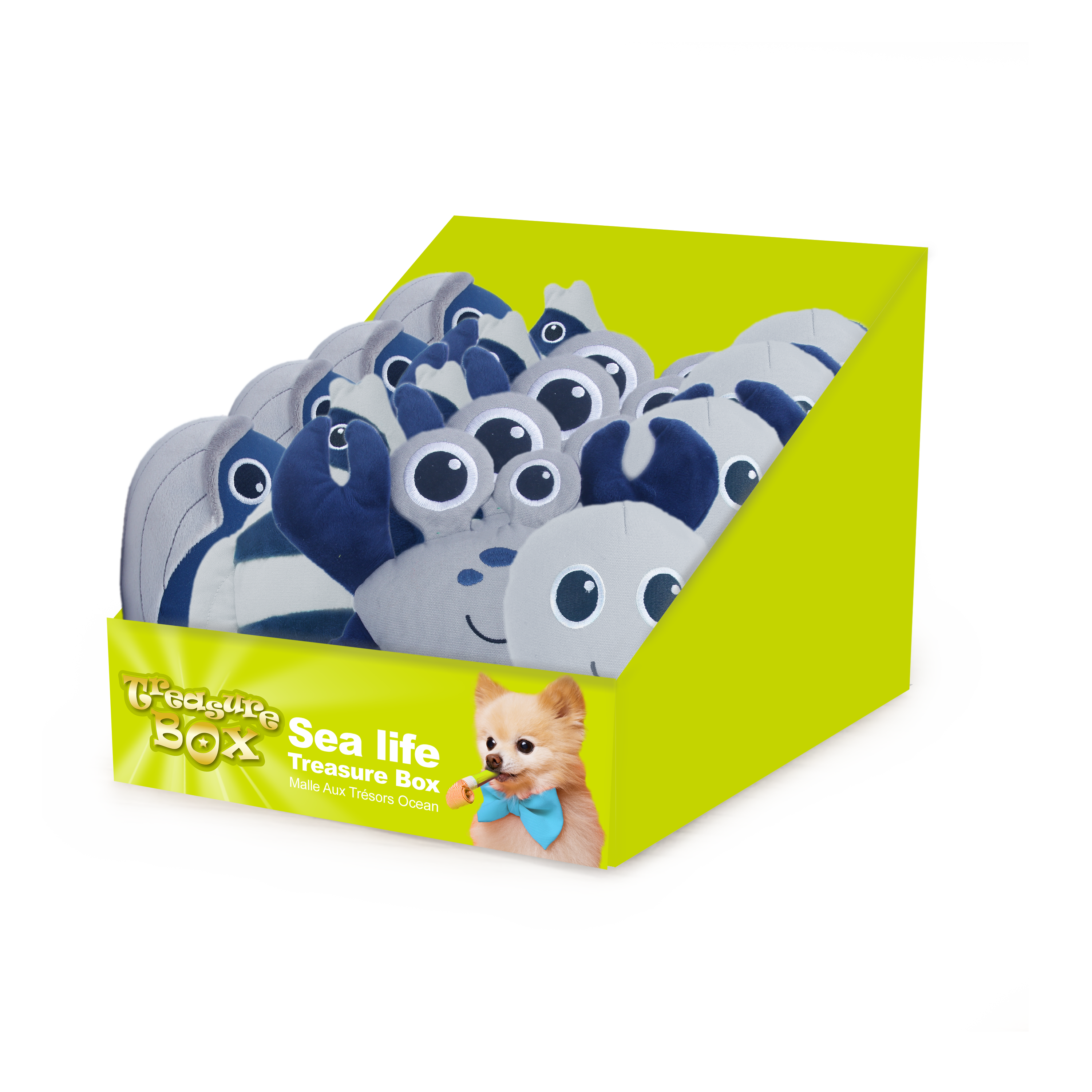 AFP Hundespielzeug Set, Sea Life, Plüsch, mit Quietscher, 12 Stk