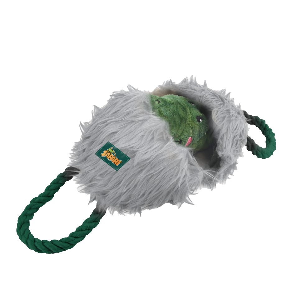 AFP Hundespielzeug Alligator, Seilgriffe, Quietscher, 42 x 14 x 11,5 cm