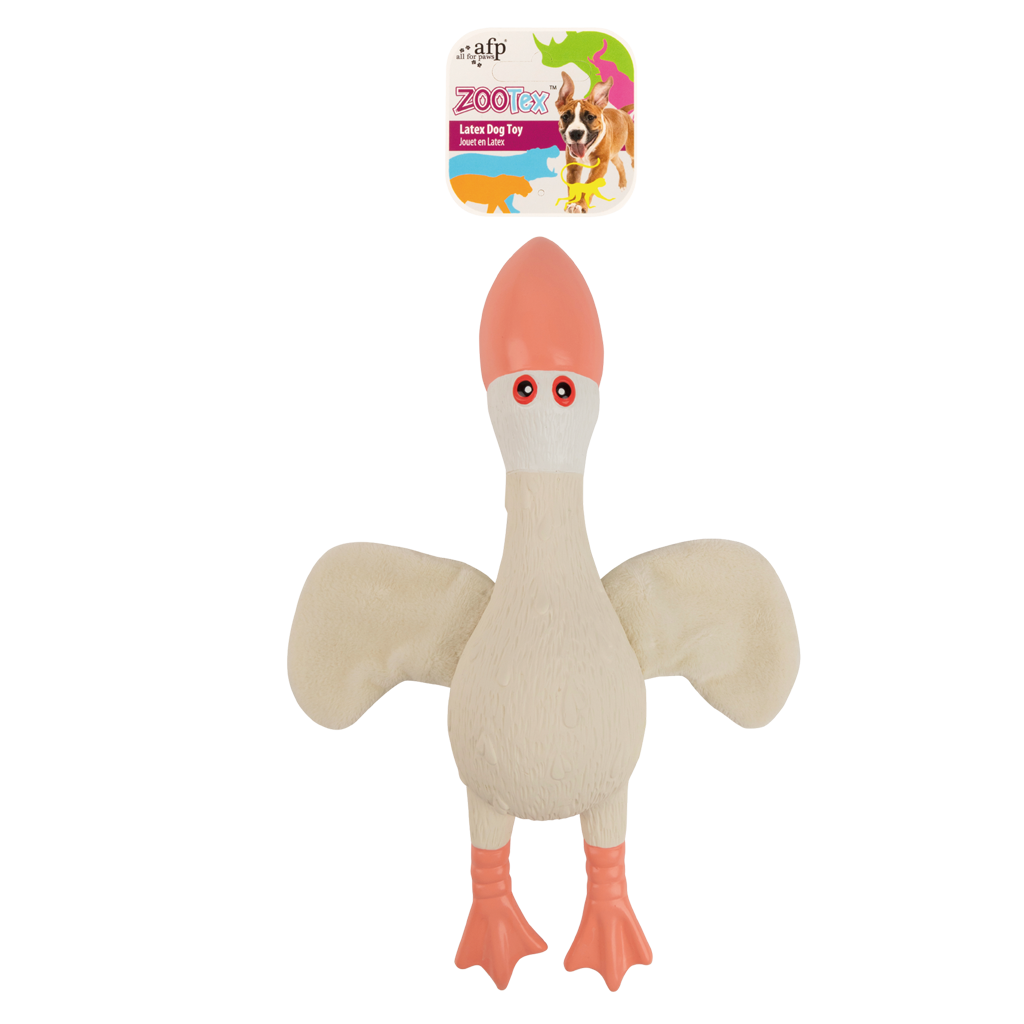 AFP Hundespielzeug Soft Wing Ente, Latex, Weiß, mit Quietscher