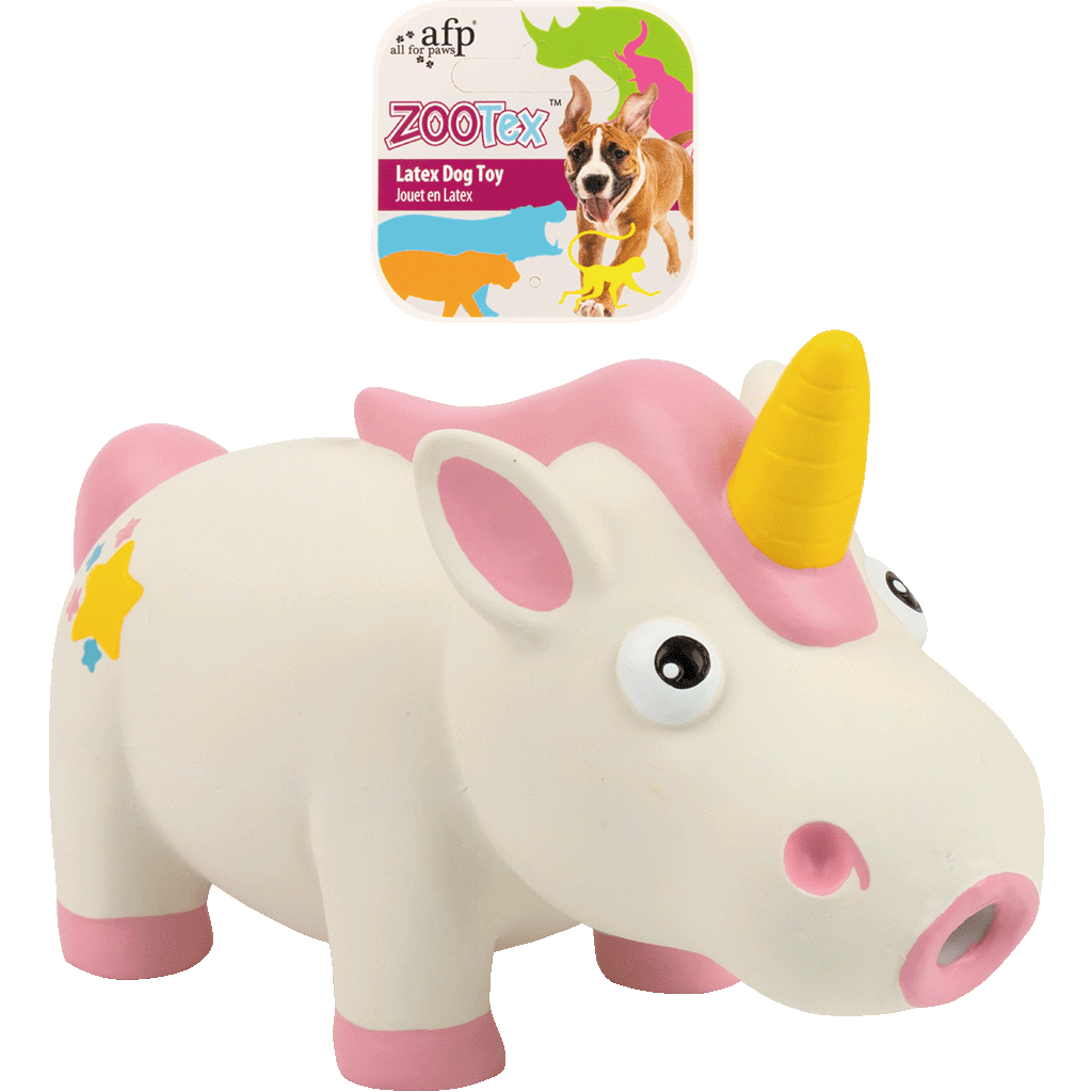 AFP Hundespielzeug ZooTex Latex, Einhorn, mit Quietscher, Größe L