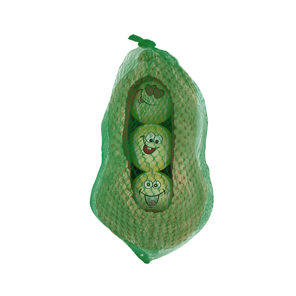 AFP Hundespielzeug-Set, 3 Bälle, Ø 6,3 cm, mit Quietscher, Peanut Pod