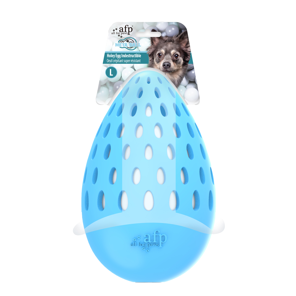 AFP Hundespielzeug Meta Ball, Holey Egg, unzerstörbar, Gummi, L, 15,5 x 9,6 x 9,6 cm
