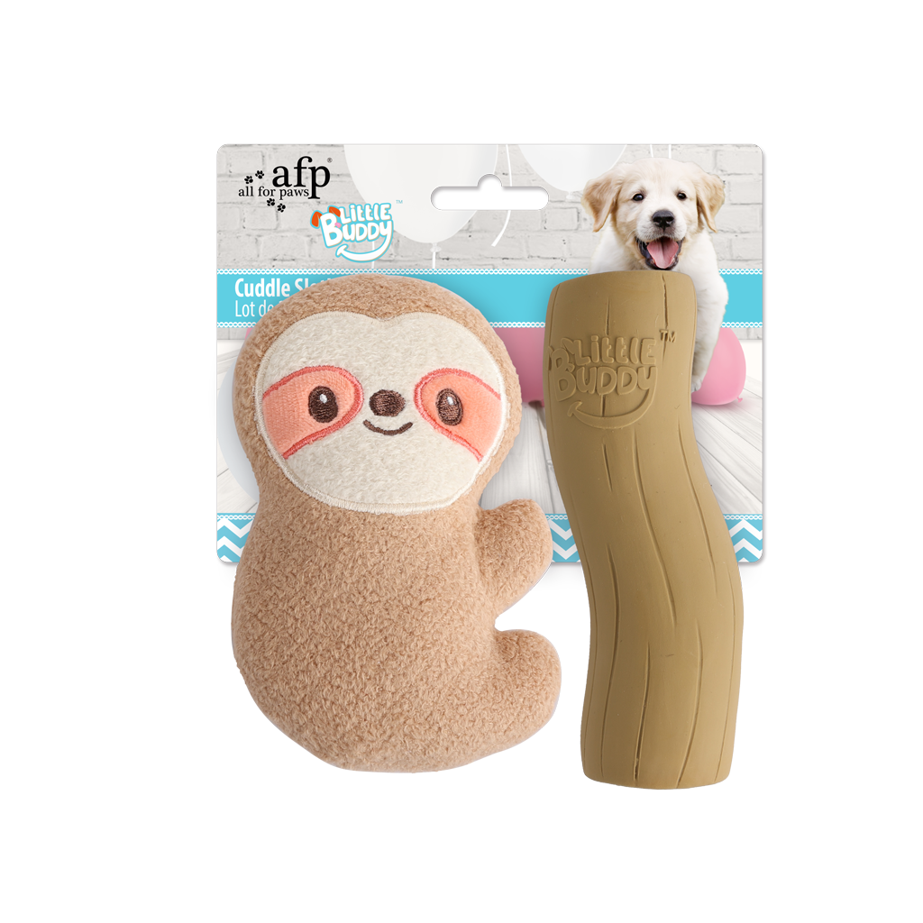 AFP Hundespielzeug, Cuddle Sloth, mit Quietscher, 2 Stk