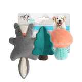 AFP Hundespielzeug-Set, Woodland, mit Quietscher, 3 Stk