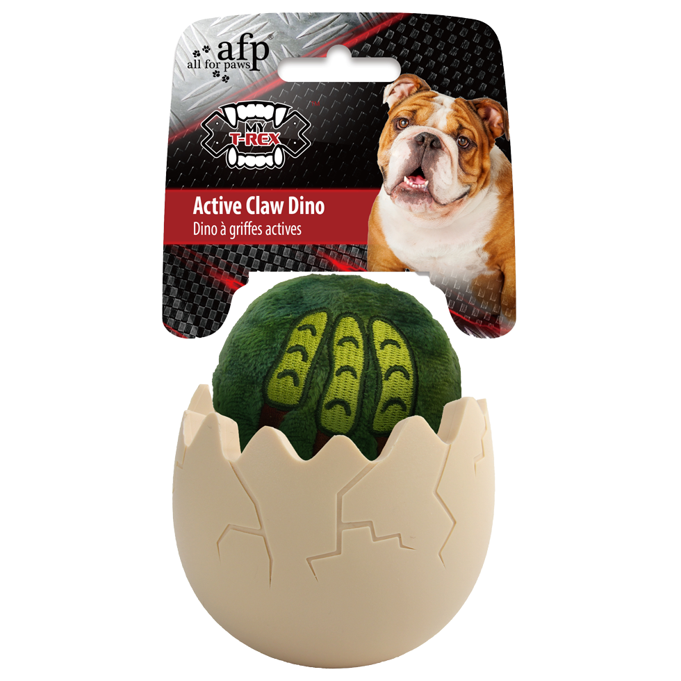 AFP Hundespielzeug Dino Claw, Gummi, Polyester, 8 x 8 x 10,3 cm