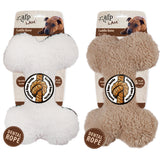 AFP Hundespielzeug Plüschknochen, Faux Fleece, mit Seil und Quietscher, 23 x 15 x 6 cm