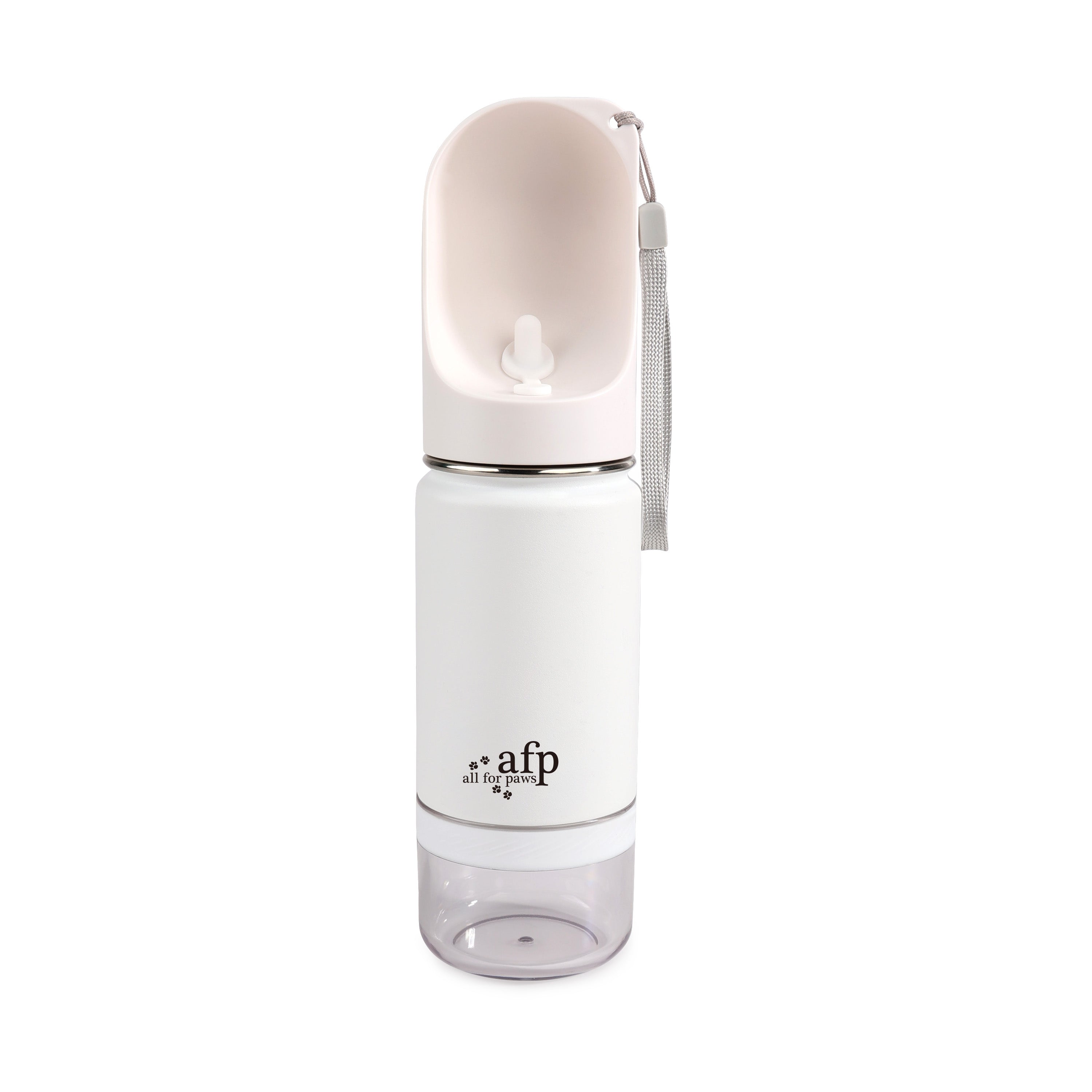 AFP 2 in 1 Edelstahl-Trinkflasche, wärmeisoliert, integrierter Trinknapf, Snackbehälter, 414 ml