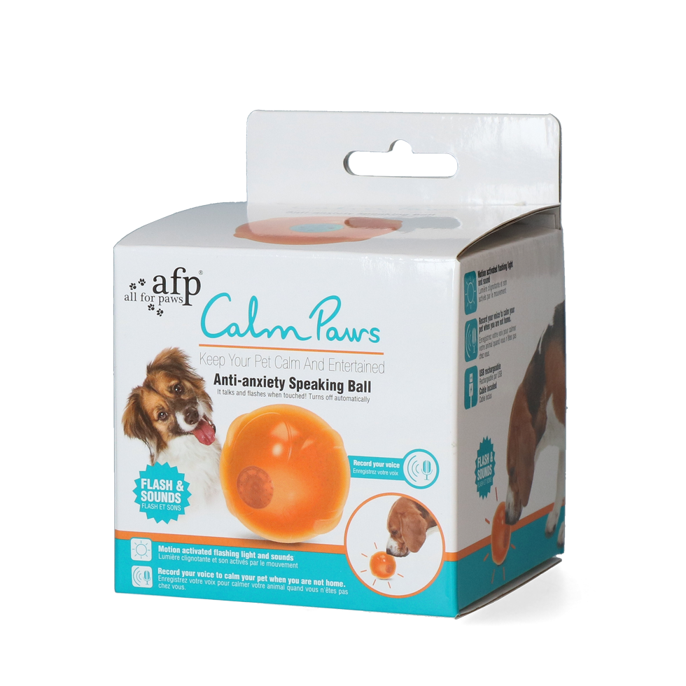 AFP Anti-Stress Ball für Hunde, mit Sprachausgabe, Licht, Ø 8 cm