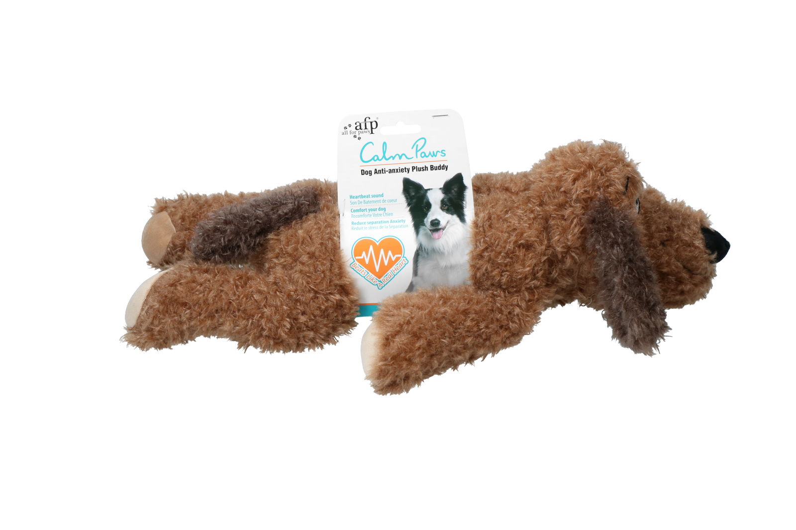 AFP Calm Paws Hund Kuscheltier mit Herzschlag, 48 cm