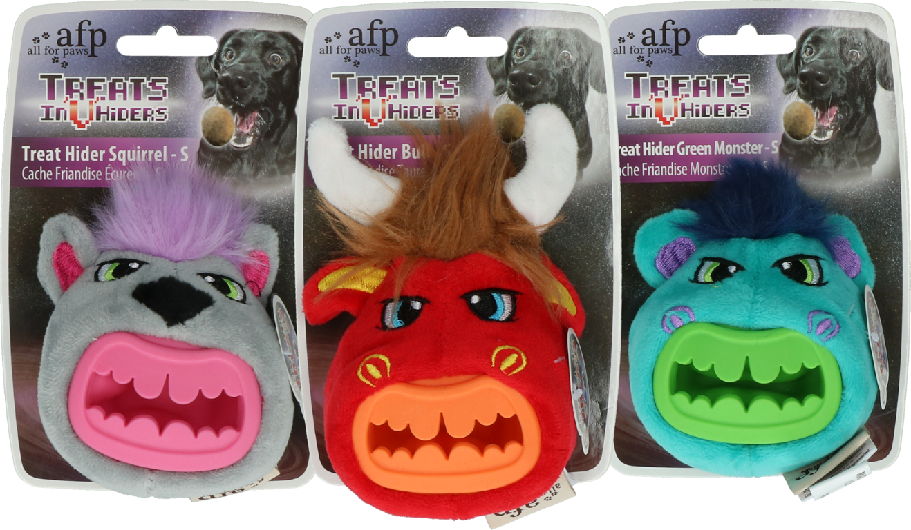 AFP Hundespielzeug, Snackversteck, grüne Monster-Variante, klein, 10 cm
