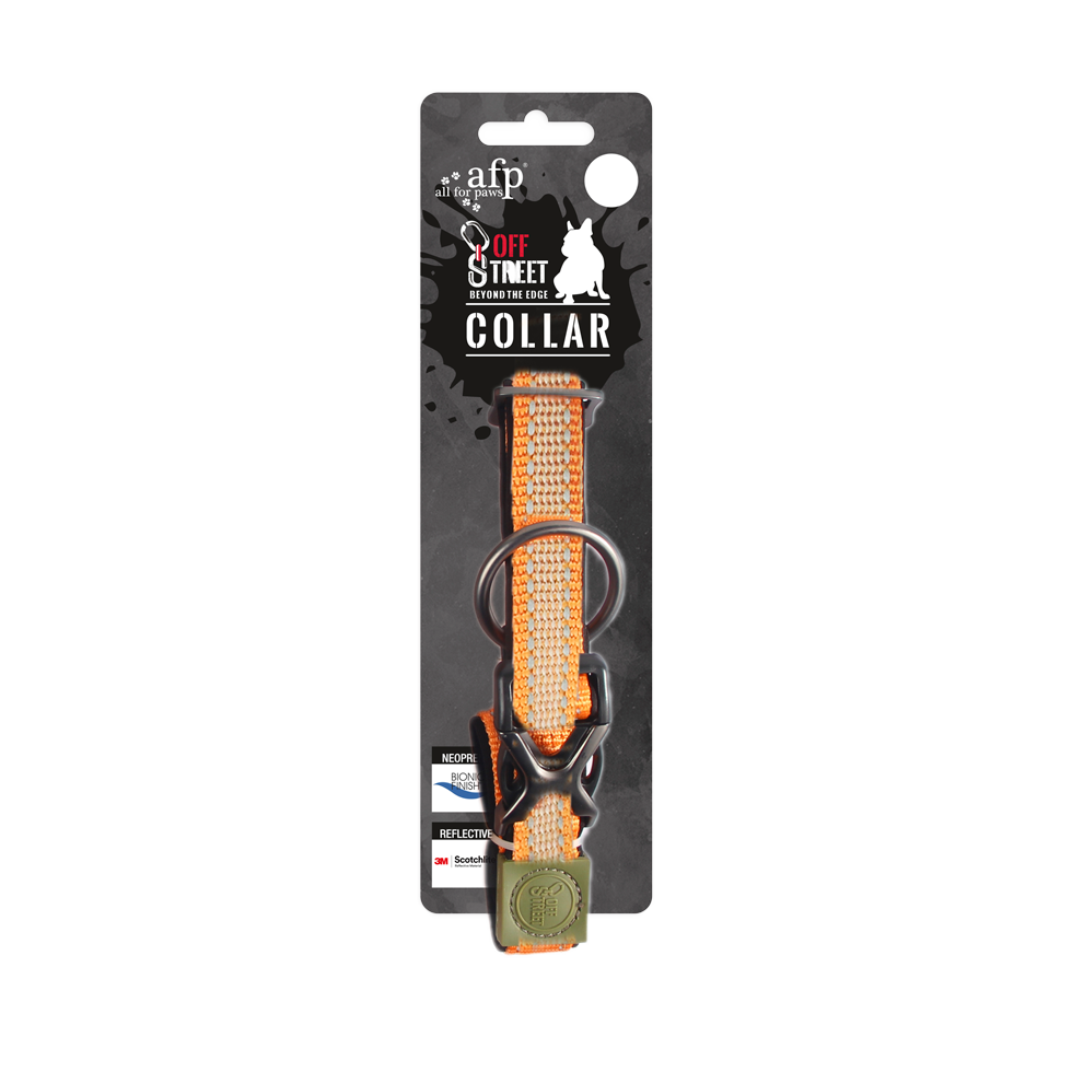 AFP Hundehalsband Off Street, Mandarine, S, 29–45 cm x 1,5 cm