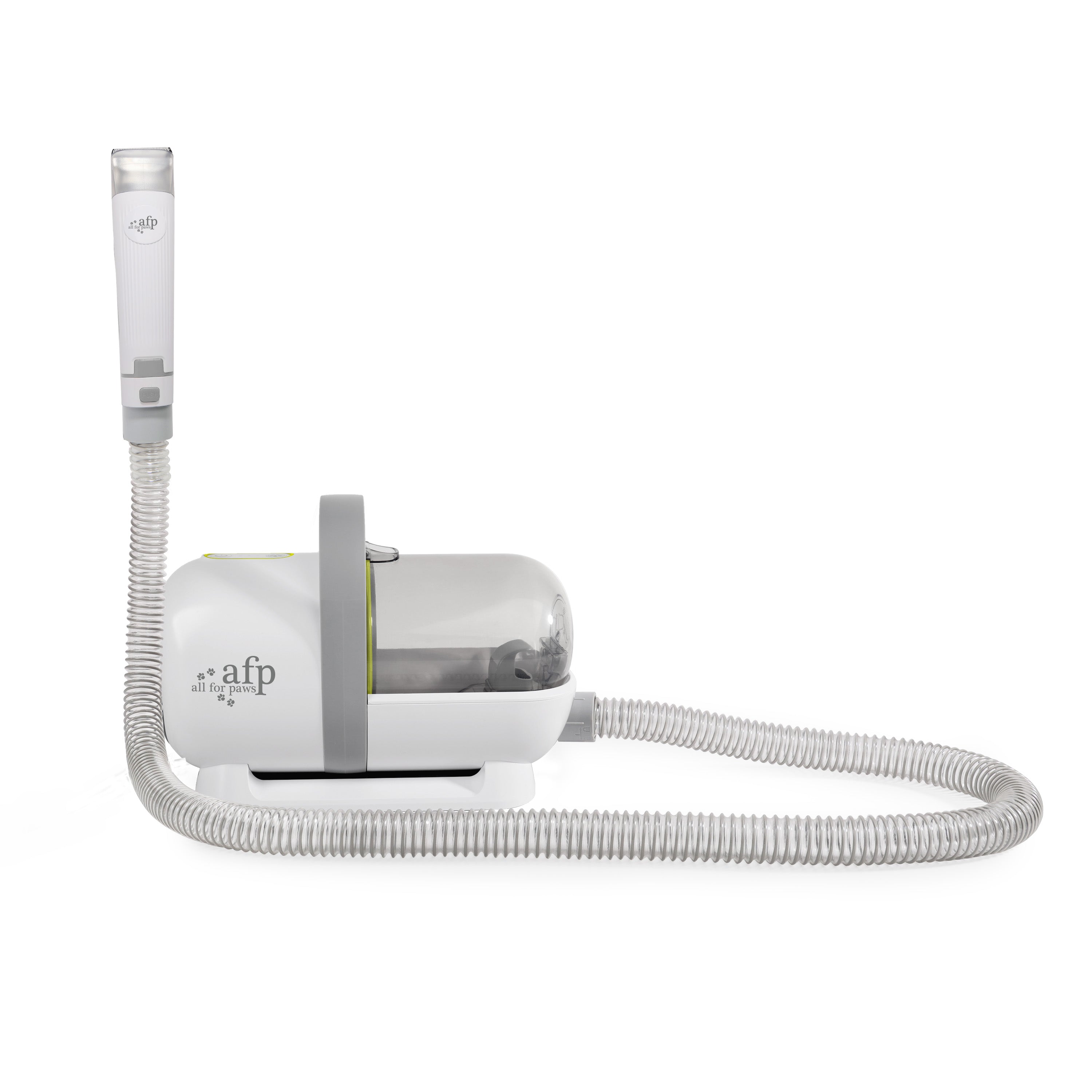 AFP Pro Pet Grooming Kit, Fellpflege Set, 7 Aufsätze, 1,5 l Behälter, leise, 3-stufige Saugkraft