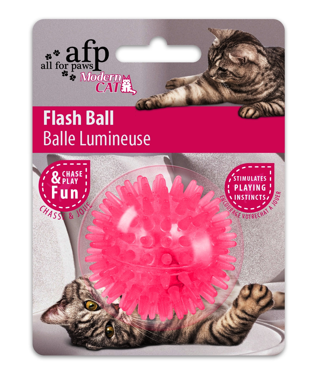 AFP Katzenball, blinkend, Kautschuk, Neonfarben, Ø 5 cm