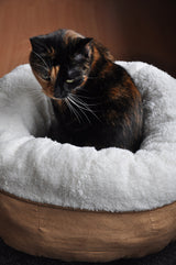 AFP Katzenbett Donut, Plüsch, Beige, 45 x 45 x 25 cm