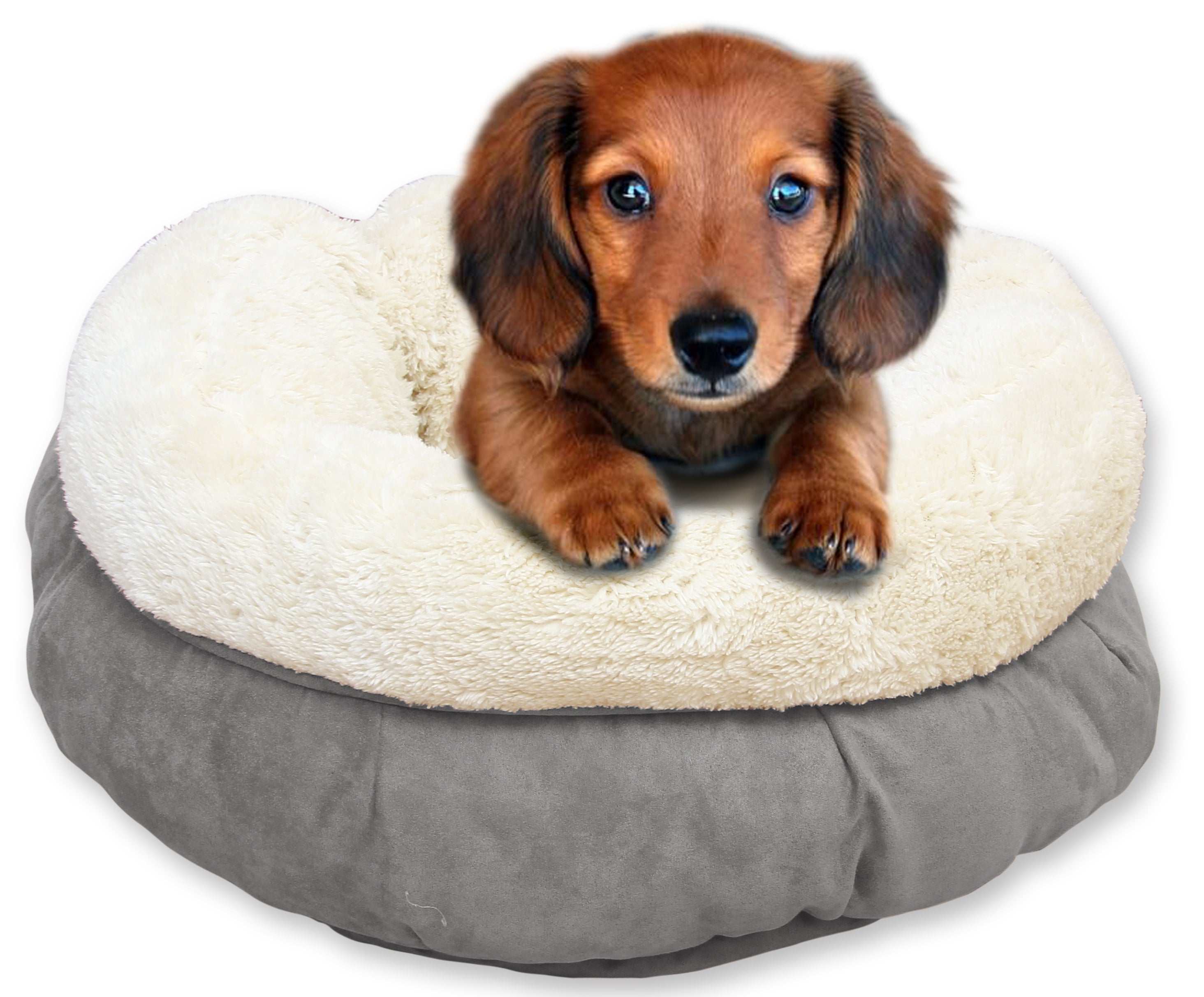 AFP Katzenbett Donut, Lambswool, Grau, 45 x 45 x 25 cm