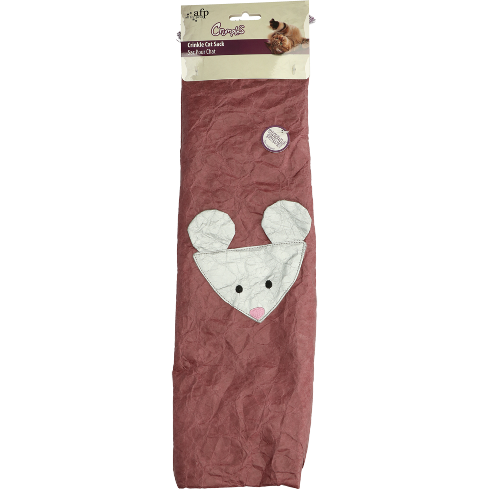 AFP Crumples Katzensack, knisternd, mit Spielzeug, lila, 45 cm