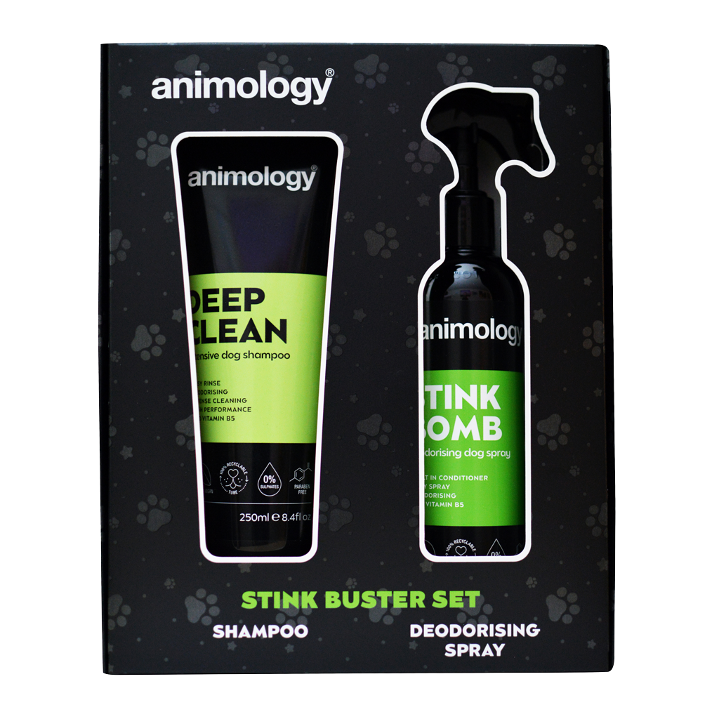 Animology Stink Buster Set, Hundeshampoo und Geruchsentferner-Spray