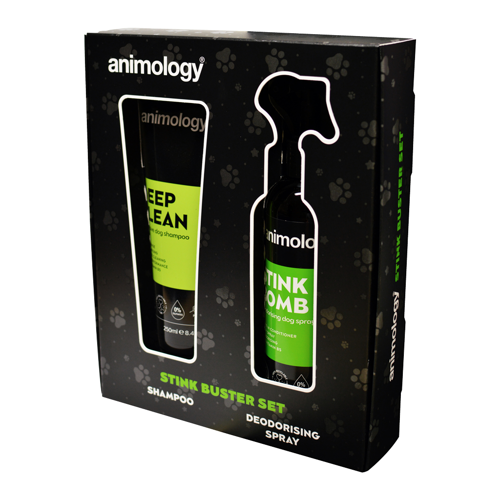 Animology Stink Buster Set, Hundeshampoo und Geruchsentferner-Spray