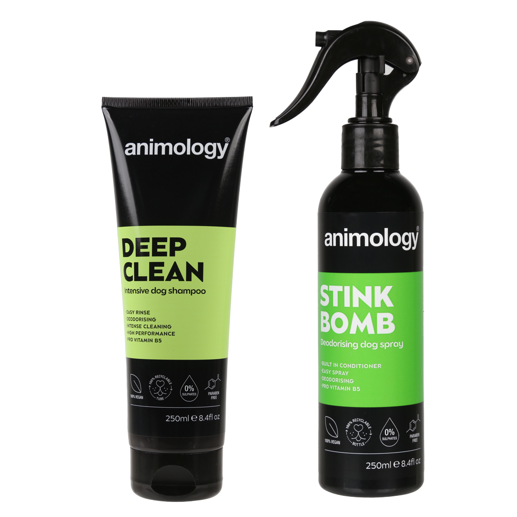 Animology Stink Buster Set, Hundeshampoo und Geruchsentferner-Spray