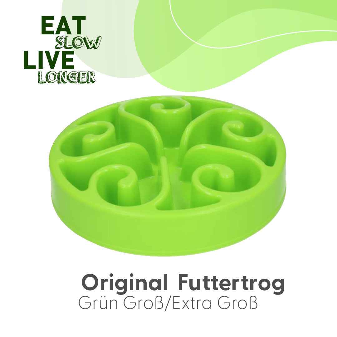 Eat Slow Live Longer Anti-Schlingnapf, Spiralmuster, Kunststoff, Grün, L, 30 x 7 cm